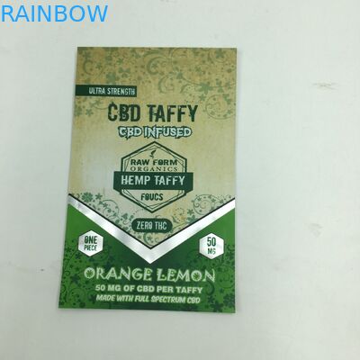 1g impressos feitos sob encomenda 3.5g reciclam o saco comestível pequeno gomoso da erva daninha do suporte acima 3.5g mylar do urso CBD do zíper da prova do cheiro