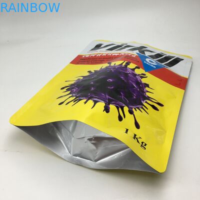 O suporte acima do composto a proteína laminada que do soro da folha de alumínio pulveriza o empacotamento do armazenamento do alimento ensaca sacos de pó Ziplock do alimento 1kg