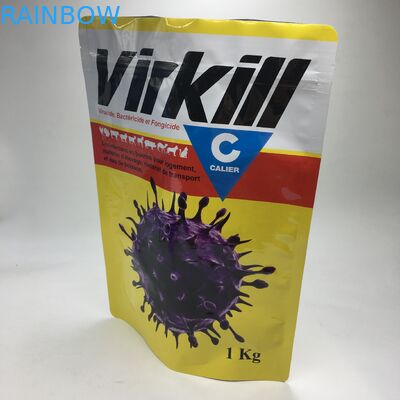 O suporte acima do composto a proteína laminada que do soro da folha de alumínio pulveriza o empacotamento do armazenamento do alimento ensaca sacos de pó Ziplock do alimento 1kg