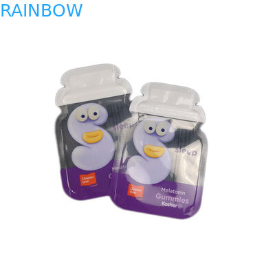 Folha feita sob encomenda do selo do lado da forma 3 dos Cb que empacota os malotes plásticos feitos sob encomenda gomosos de saco liso dos doces que empacotam o saco do fechamento do fecho de correr