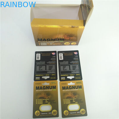 Comprimidos do sexo de Pantone que empacotam o cartão 3D de empacotamento Lenticular do rinoceronte 69 do cartão