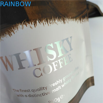 O chá dos feijões de café que empacota para saquinhos de chá sacos de empacotamento plásticos do café da válvula e do zíper está acima do malote