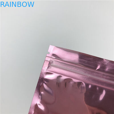 Saco lateral do zíper do selo da impressão três plásticos pequenos de Rose Gold Ziplock Pouch Logo do tamanho para a joia com janela