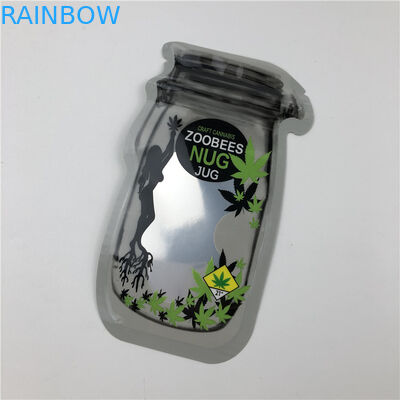 Mason Jar Pouches For CBD semeia malotes de embalagem irregulares da folha Indica de Gummies THC da flor de CBD com zíper