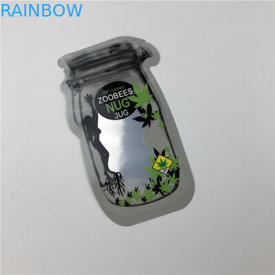 Mason Jar Pouches For CBD semeia malotes de embalagem irregulares da folha Indica de Gummies THC da flor de CBD com zíper