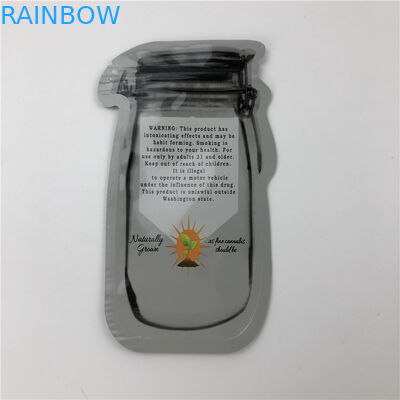 Mason Jar Pouches For CBD semeia malotes de embalagem irregulares da folha Indica de Gummies THC da flor de CBD com zíper