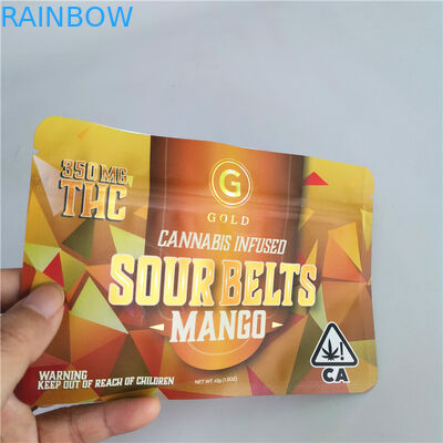 4X6 avança o Ziplock de Mylar ensaca ervas daninhas suíças alinhadas folha de THC CBD