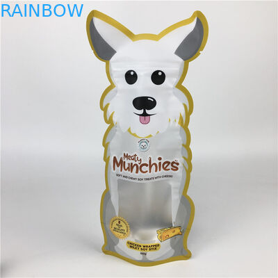 O cão plástico Resealable feito sob encomenda do fechamento do fecho de correr trata o empacotamento com o toque que macio da janela clara 3.5g plástico embala o   de Mylar do   ensaca o  