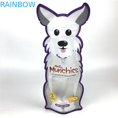 O cão plástico Resealable feito sob encomenda do fechamento do fecho de correr trata o empacotamento com o toque que macio da janela clara 3.5g plástico embala o   de Mylar do   ensaca o  