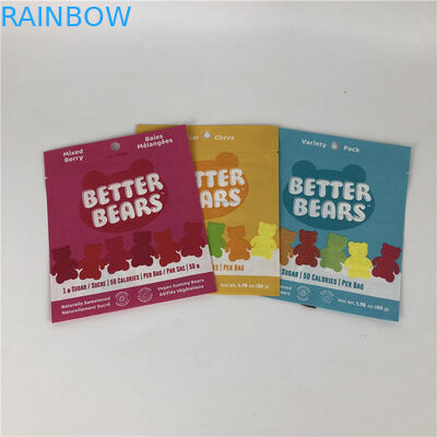 Calor liso do selo três lateral - sacos de empacotamento biodegradáveis comestíveis de selagem da cookie CBD THC Gummies do petisco