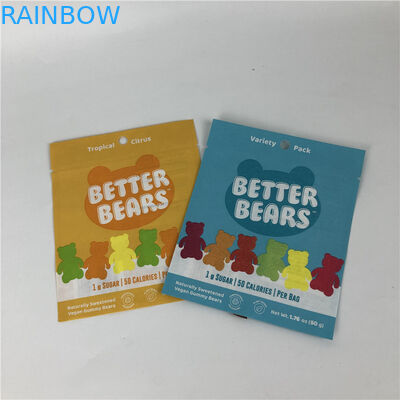 Calor liso do selo três lateral - sacos de empacotamento biodegradáveis comestíveis de selagem da cookie CBD THC Gummies do petisco