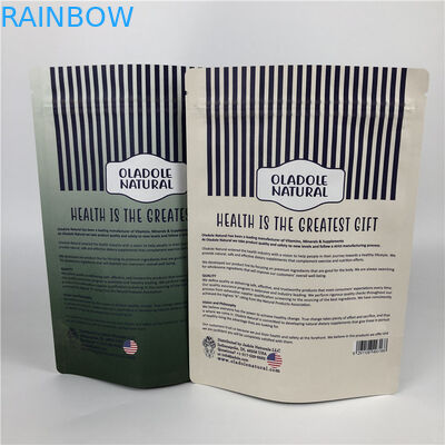 Sacos de papel brancos imprimindo feitos sob encomenda de Kraft do malote de Chips Zip Lock Stand Up