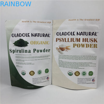 Sacos de papel brancos imprimindo feitos sob encomenda de Kraft do malote de Chips Zip Lock Stand Up