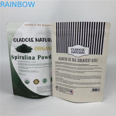 Sacos de papel brancos imprimindo feitos sob encomenda de Kraft do malote de Chips Zip Lock Stand Up