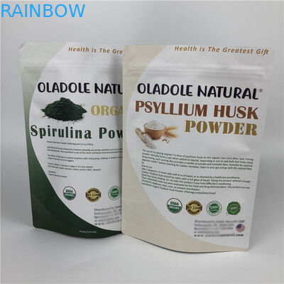 Sacos de papel brancos imprimindo feitos sob encomenda de Kraft do malote de Chips Zip Lock Stand Up