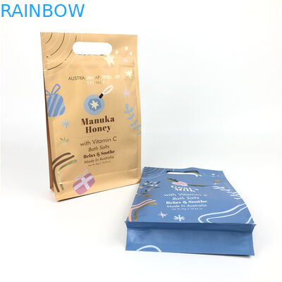 Os sacos inferiores lisos inferiores lisos do produto comestível do fechamento do fecho de correr com o punho para o corpo esfregam o empacotamento