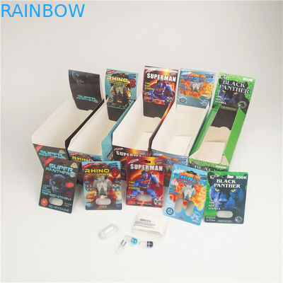 A cápsula do rinoceronte do comprimido empola o papel reciclado 200mic de papel de empacotamento do rinoceronte 7 dos cartões