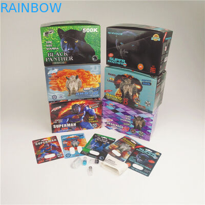 os comprimidos 90mic forram a bolha plástica da cápsula do rinoceronte 7 do cartão dos cartões 3D holográfica