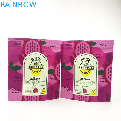 O plástico de VMPET CMYK levanta-se o malote MOPP com as microplaquetas gomosas do fruto suculento Ziplock