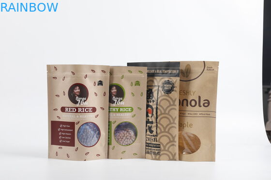 O malote biodegradável feito sob encomenda do zíper do papel de embalagem do PLA está acima do empacotamento de alimento do chá