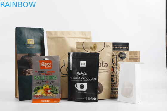 O malote biodegradável feito sob encomenda do zíper do papel de embalagem do PLA está acima do empacotamento de alimento do chá