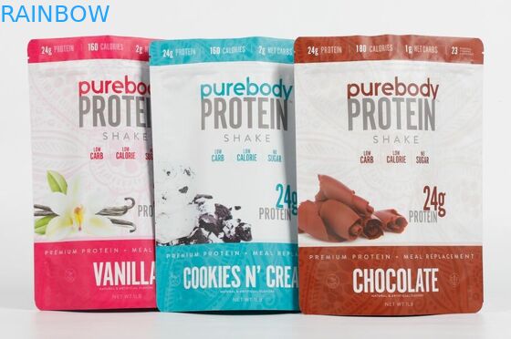 Malotes de plástico comestíveis personalizados de Mylar que empacotam o suporte do Ziplock acima do malote para o alimento