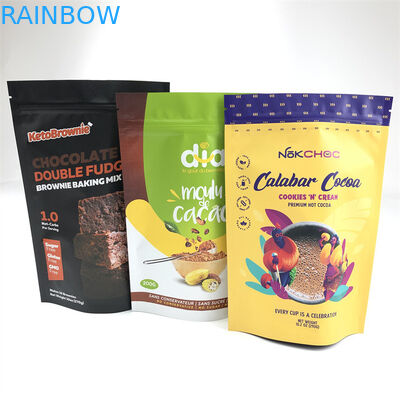 A folha de alumínio do saco de plástico do fechamento do fecho de correr do produto comestível levanta-se o saco com zíper