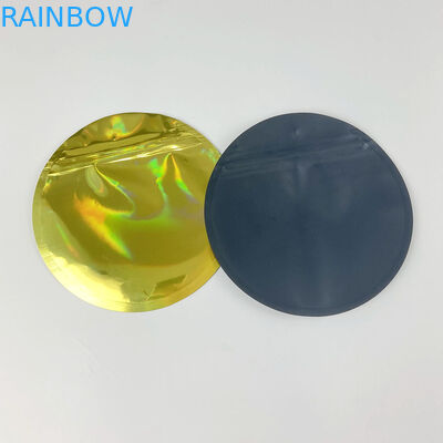 Sacos Ziplock da folha do holograma liso de Plack que empacotam o malote redondo comestível de Mylar do círculo