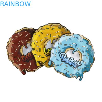 O costume cortado Resealable irregular do saco de Mylar do círculo redondo dá forma a 3,5 7 gramas