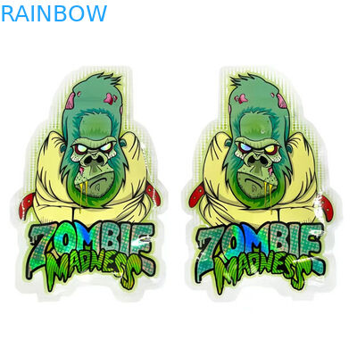 A flor dos sacos de plástico de Mylar Edibles da prova do cheiro semeia os sacos holográficos 3.5G da forma redonda