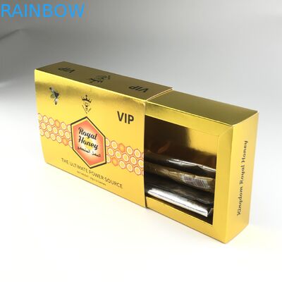 10g Honey Liquid Packaging Bag Sachet cru com a caixa de exposição da folha de ouro