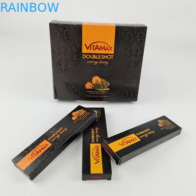 Cor preta feita sob encomenda por atacado que empacota o mel doce de Honey Box For Vitamax Energy do peso do saquinho 22g