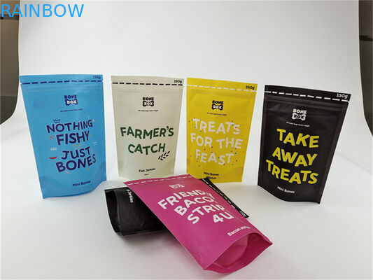 Bio malote impresso feito sob encomenda colorido reusável do suporte dos alimentos para animais de estimação do saco do papel de embalagem acima