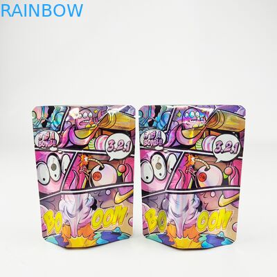 o alimento Mylar de 3.5g 7g 14g 28g ensaca Cangy personalizado Gummies está acima dos sacos Ziplock