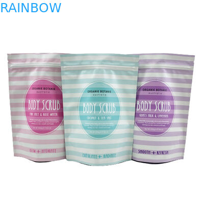 Logotipo personalizado impresso Stand Up Ziplock Pouch Sea Salt / Sabonete Líquido / Embalagem para Esfoliante Corporal