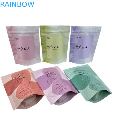 Bolsinhas com zíper Mylar Stand Up impressão Gravnre para esfoliação corporal sais de banho