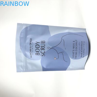Bolsinhas com zíper Mylar Stand Up impressão Gravnre para esfoliação corporal sais de banho