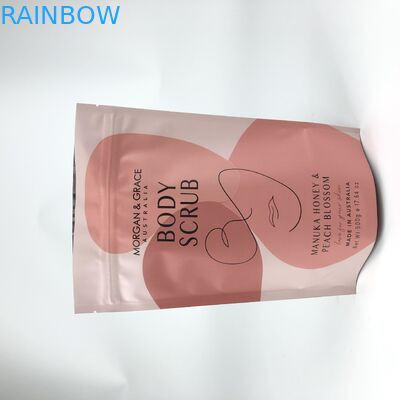 Bolsinhas com zíper Mylar Stand Up impressão Gravnre para esfoliação corporal sais de banho