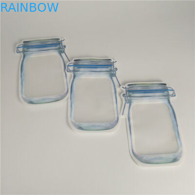 Saco de Mylar cortado em forma personalizada 3,5 g Saco à prova de cheiro holográfico com fecho de correr