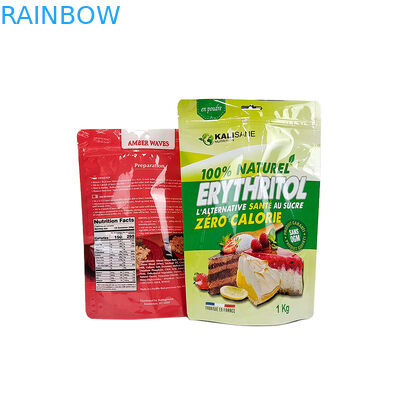 do saco feito sob encomenda do fechamento do fecho de correr do produto comestível dos doces da cookie da prova do cheiro 3.5g folha branca