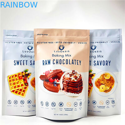 O fechamento de empacotamento impresso do fecho de correr do saco do petisco do bolo da cookie do malote de Mylar do produto comestível laminou