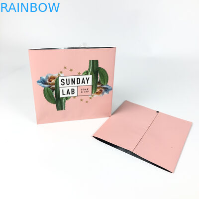 A flor secada que empacota o centro cor-de-rosa da impressão do saco de Mylar do calor selou o lado do malote três