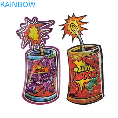 Design personalizado 3,5g 7g 14g 28g Sacos cortados em matriz Ziplock Formato especial à prova de crianças Formato personalizado Mylar Saco de lanche Embalagem