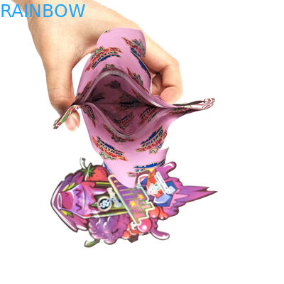 Design personalizado 3,5g 7g 14g 28g Sacos cortados em matriz Ziplock Formato especial à prova de crianças Formato personalizado Mylar Saco de lanche Embalagem