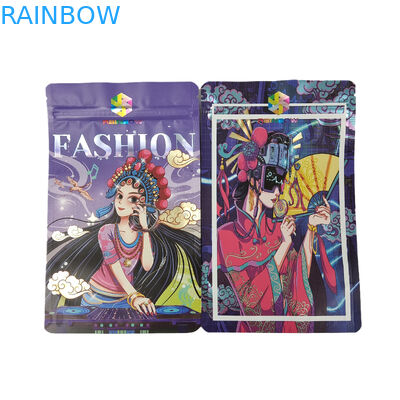 Embalagem de plástico comestível folha de alumínio com zíper sacos de pé para lanche biscoito proteína em pó