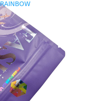 Embalagem de grau alimentício folha de alumínio fosca personalizada comestível Mylar Snack Sacos com zíper