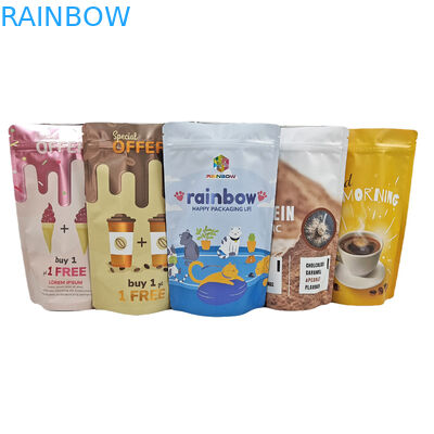 Bolsa comestível com zíper em pé 100 g de plástico para doces/lanches/café/comida para animais de estimação Sacos de Mylar