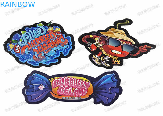 O alimento dado forma especial cortado Mylar de empacotamento Ziplock plástico do saco irregular do petisco 3.5g ensaca