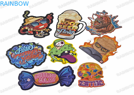 Mylar comestível ensaca o malote plástico dado forma pecial cortado com os sacos Ziplock da cookie dos doces 3.5g