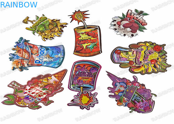 Mylar comestível ensaca o malote plástico dado forma pecial cortado com os sacos Ziplock da cookie dos doces 3.5g